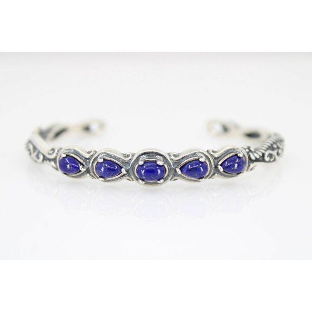 Carolyn Pollack Sterling Silver Blue Lapis Cuff Bracelet 6.5"